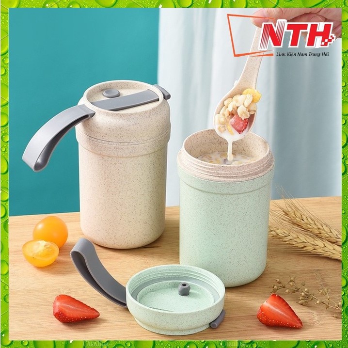 Cốc lúa mạch 350ml dùng lò vi sóng có quai xách chống tràn
