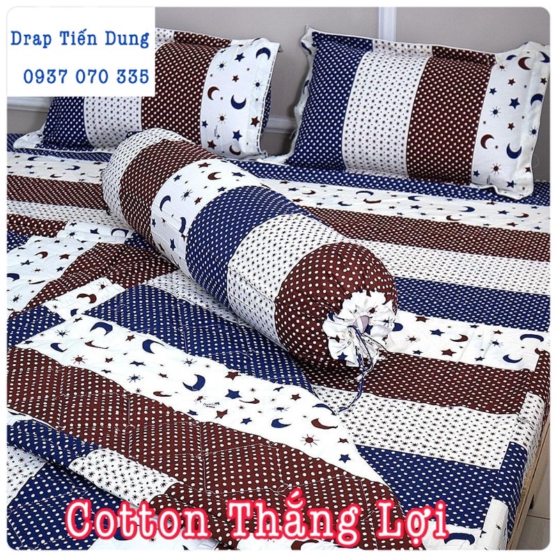 Darp Thắng Lợi 1m8 x 2m cotton 100% /Bộ ga gối cotton Thắng Lợi hàng in logo trên vải