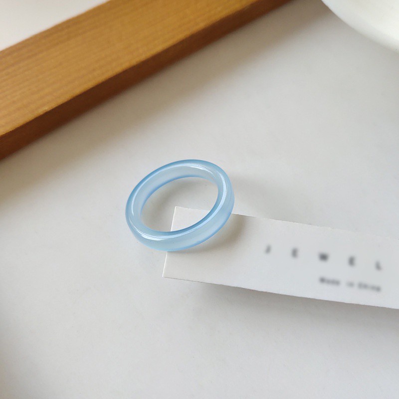 Nhẫn Nhựa Resin Màu Sắc Ngọt Ngào Đáng Yêu Phong Cách Hàn Quốc