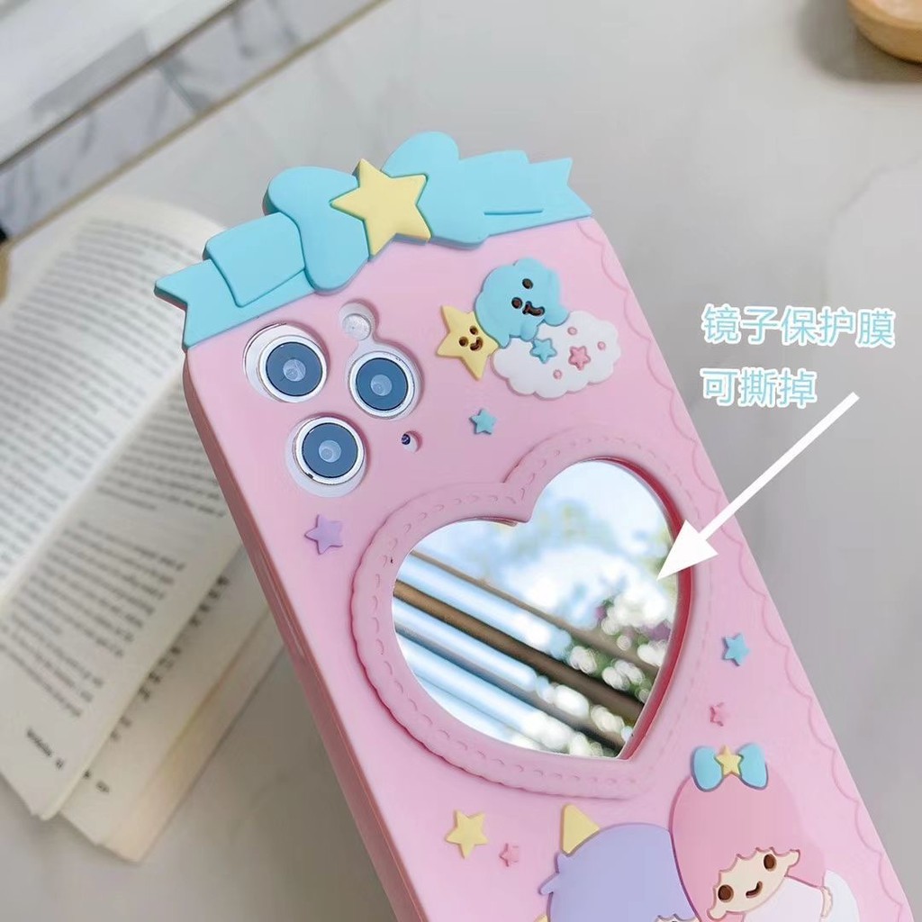 ỐP LƯNG IPHONE HÌNH LITTLE TWIN STARS CÓ GƯƠNG TRÁI TIM SIÊU XINH/ TỪ IPHONE 6 ĐẾN IPHONE 12 - ORDER 10 NGÀY