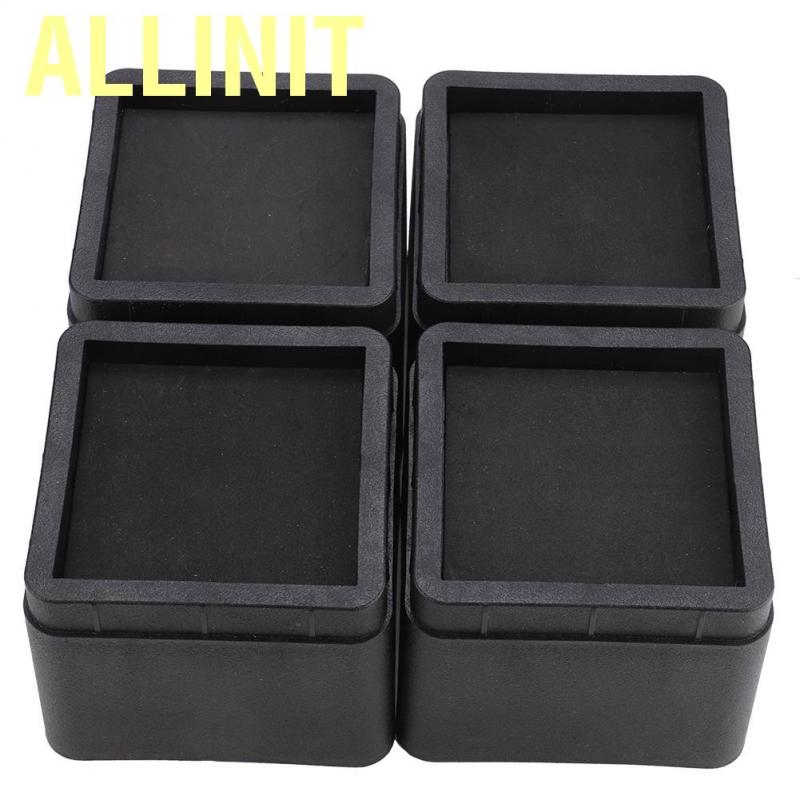 Allinit 4PCS adjustable bed risers  durable stackable Square black legs moisture-proof insect-proof for sofa