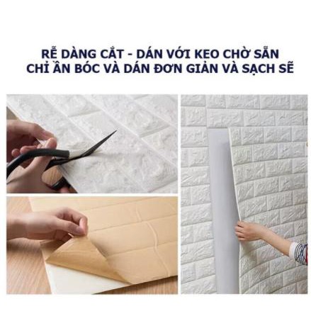 [Free ship-Xả kho cắt lỗ]Xốp dán tường 3D 70x77cm chống ẩm, chống mốc,cách nhiệt,được chọn màu-xanh ngọc
