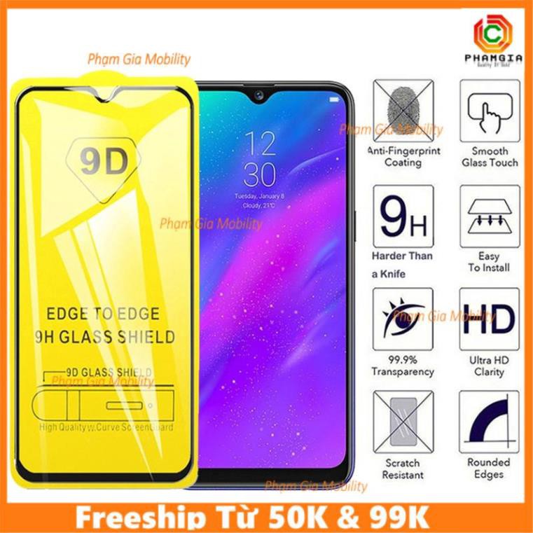 Kính cường lực Realme 5i Realme 5s full màn, full keo, cường lực 9H, không liti