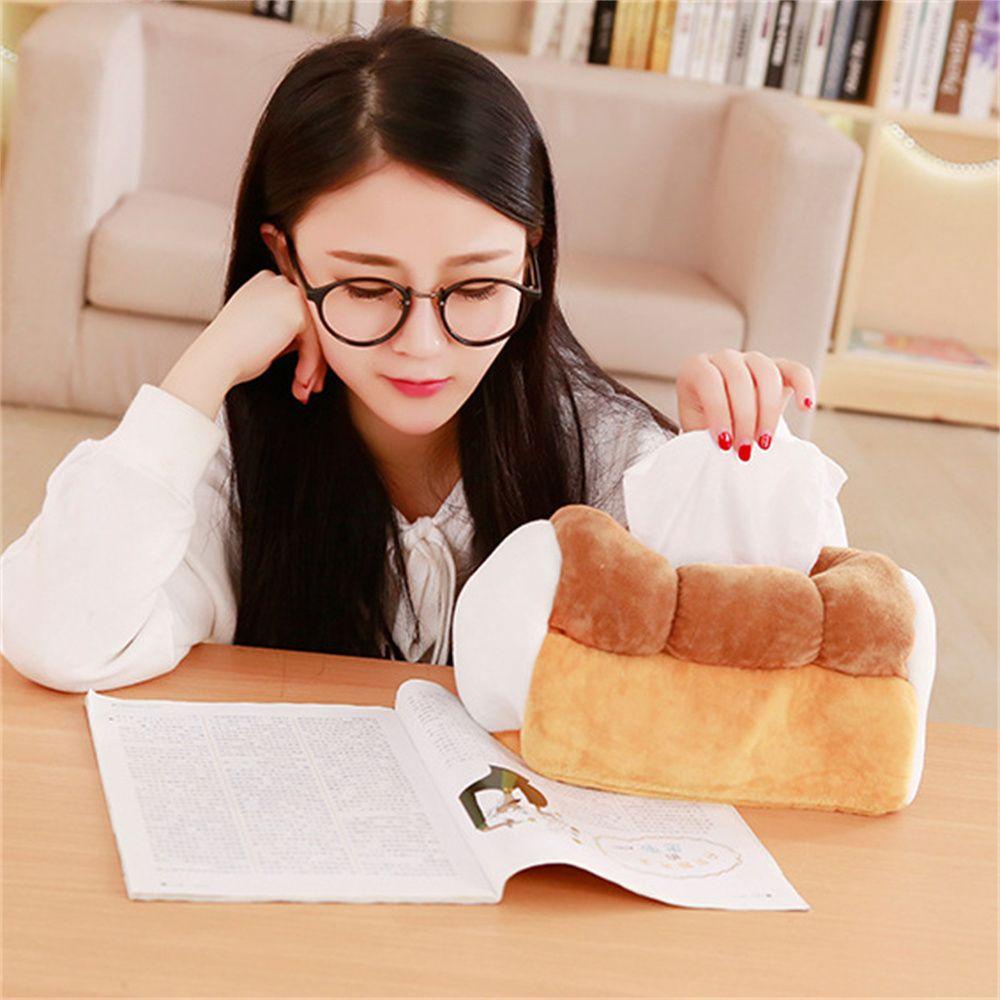 Hộp Đựng Khăn Giấy Nhồi Bông Hình Bánh Mì Vui Nhộn Ốp