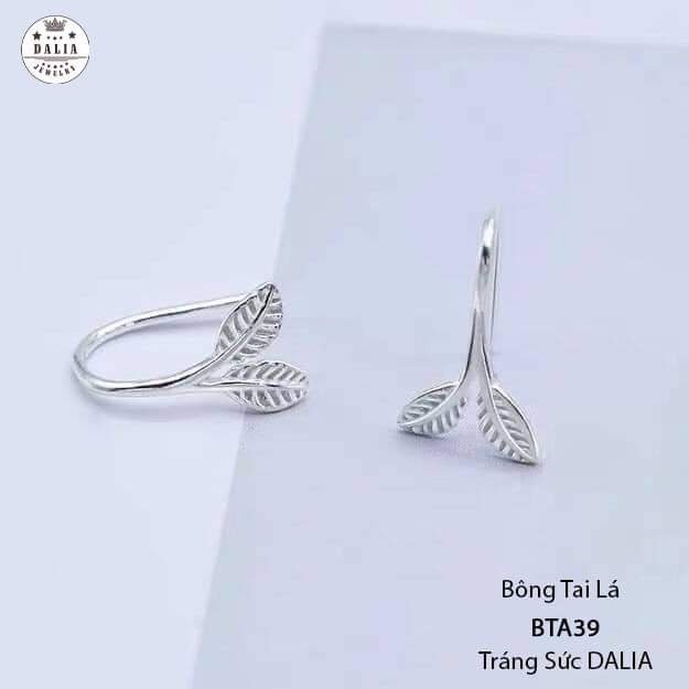 Bông tai bạc nữ hình đuôi cá dạng móc chuẩn bạc DaLiA Jewelry khuyên tai bạc 925 không gỉ