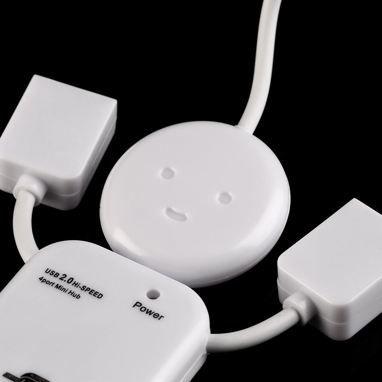 Humanoid 4 Port Hub USB 2.0 Splitter Cable Adapter for Laptop PC
