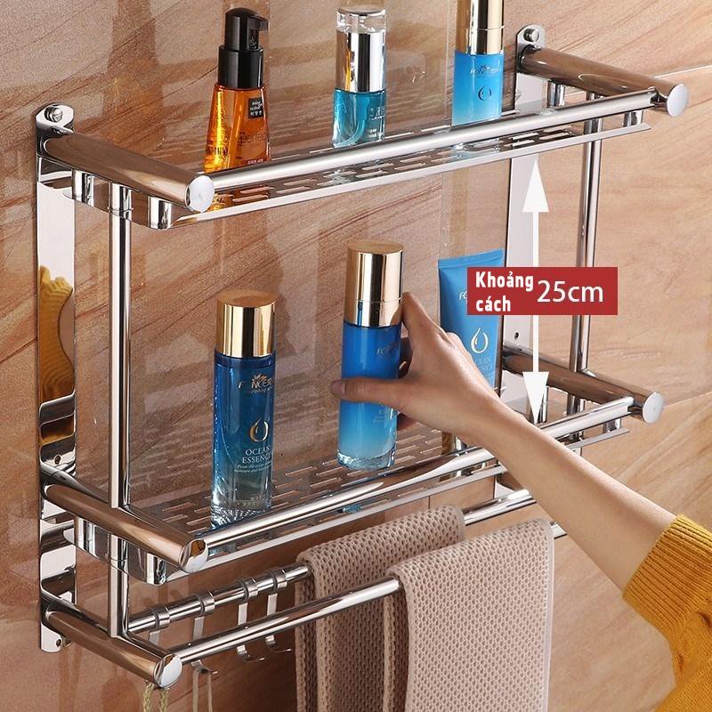 Giá Treo Nhà Tắm, Giá Treo Khăn, Kệ Để Đồ Dùng Nhà Tắm Inox Dán Tường LEON OFFICIAL