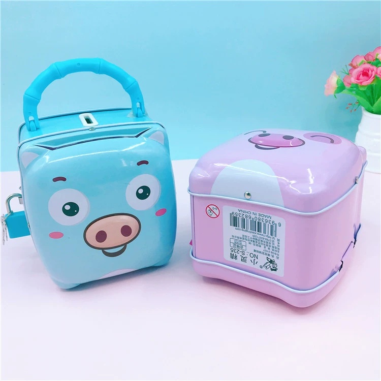 Đồ chơi Két sắt mini HÌNH HEO có khóa tiện lợi cho bé (12x10cm)