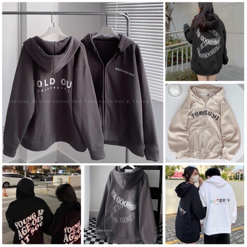 Áo Khoác Hoodie Nỉ Unisex Tay Bồng Nữ🌸 Jacket Form Rộng Có Mũ  Ulzzang Đủ Mẫu Hot 2021🌸