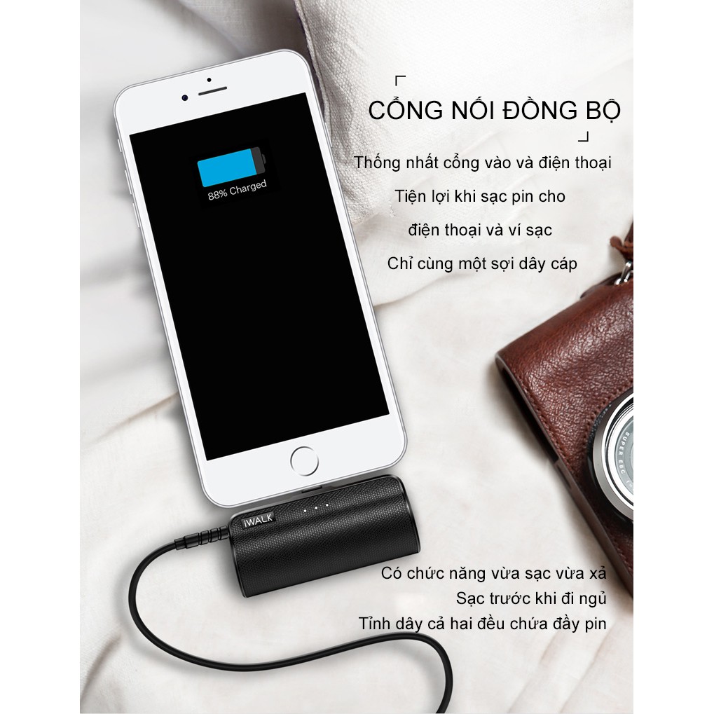 SẠC DỰ PHÒNG MINI KO DÂY- NHỎ CHỈ BẰNG THỎI SON SẠC ĐƯỢC 3000 MAH