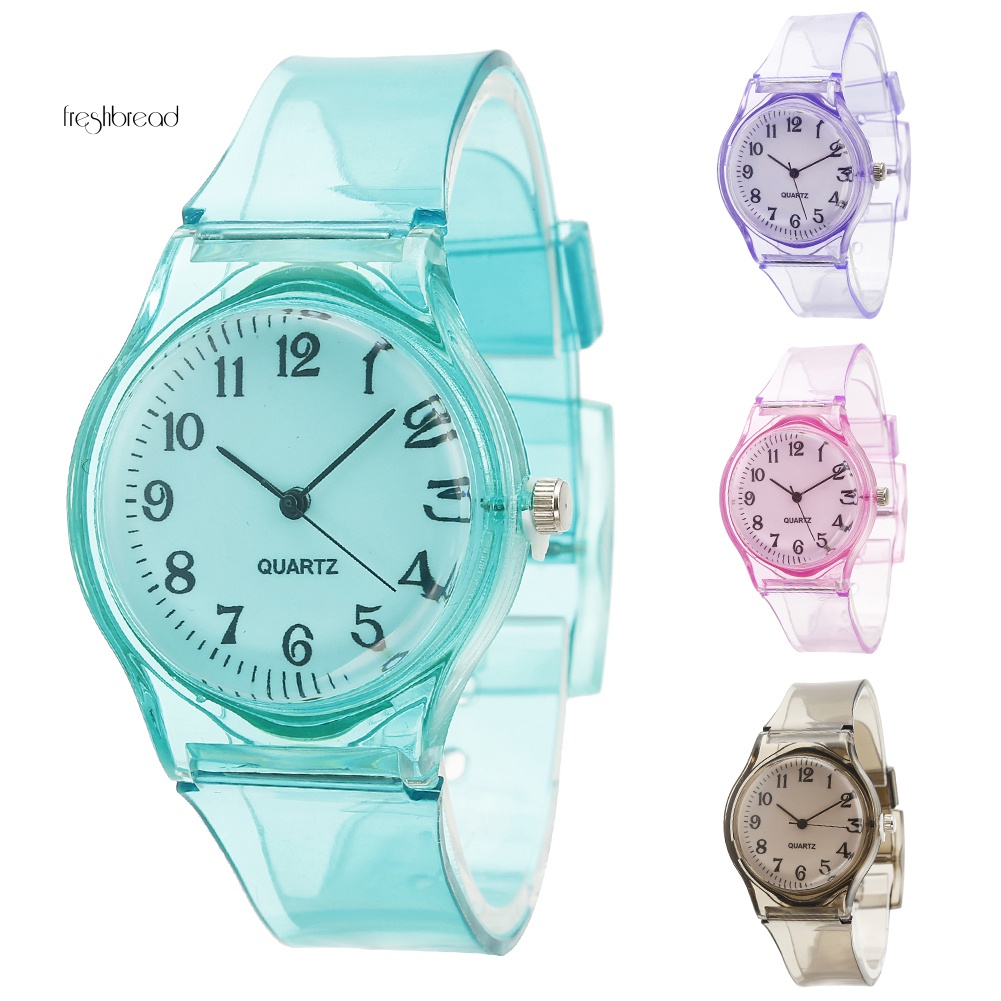 【VOGUE】Unisex Jelly Color Round Dial Transparent Silicone Band Analog Quartz Watch Gift