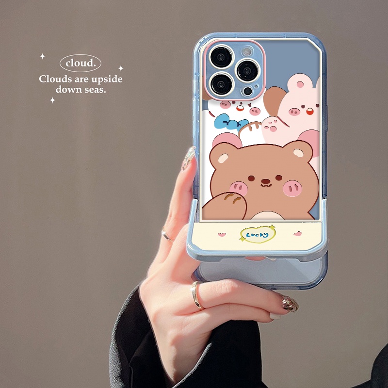 Ốp Điện Thoại Silicon TPU Mềm Trong Suốt Chống Sốc Có Giá Đỡ Cho iPhone 13 12 11 Pro X XR XS Max SE 2020 6 6S 7 8 Plus