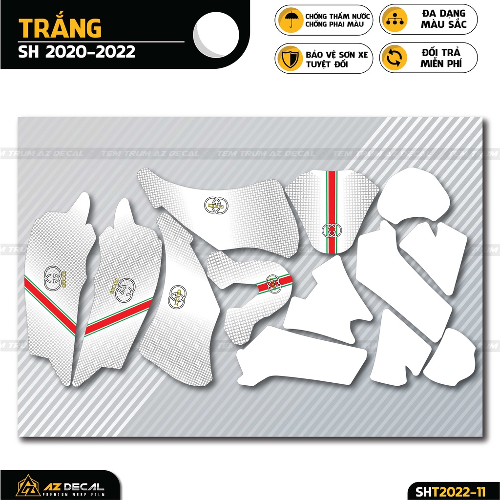 Tem Trùm SH Phong Cách Gucci | SHT-11 | Decal Trùm Dán SH Nhiều Lựa Chọn Màu 2017 - 2019 - 2020 - 2021 - 2022 Chống Xước