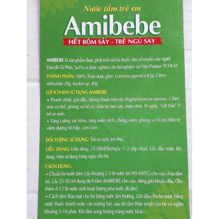 Nước tắm trẻ Em AMIBEBE / JUSTBEBE 250ML (Hàng Việt Nam Chất Lượng Cao) (Phân phối bởi Cty Được Anh Minh)