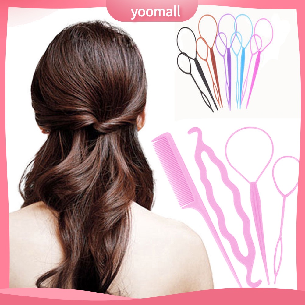 Bộ dụng cụ búi tạo kiểu tóc 4 món tiện lợi sáng tạo dành cho nữ
