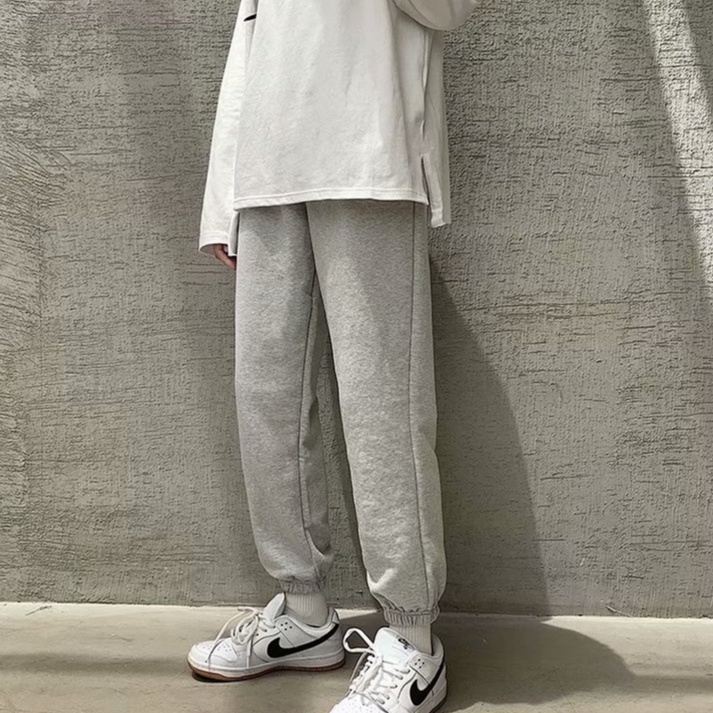 Quần Dài Màu Trơn Đơn Giản Thời Trang Hàn Quốc unisex quần jogger nam quần thể thao nam from rộng dài quần jogger nỉ nam
