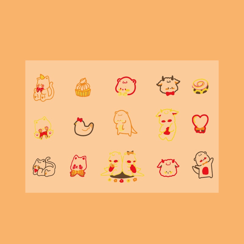 Bộ 45 Miếng Dán Hình Động Vật Hoạt Hình Đáng Yêu Trang Trí Nhà Cửa