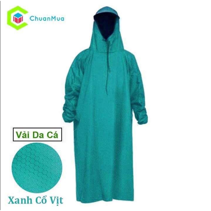 Áo mưa người lớn chống nước BÍT kín (Siêu Bền, ao mua mot nguoi kiểu áo măng tô vải dù da cá không t