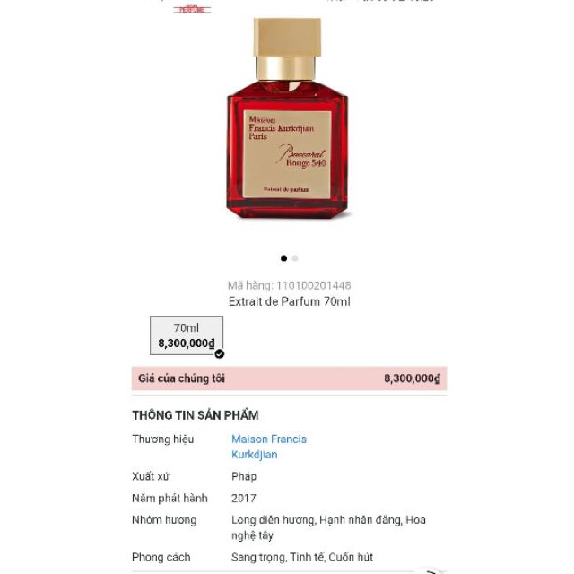 𝐑Ẻ Sale NEW HOT SALE 🍁 Nước hoa Maison Rouger 540/OUD _70ml . Chính Hãng Có BH 🍁 , . , . : ⚡ . ˇ * . ! ' ⁶