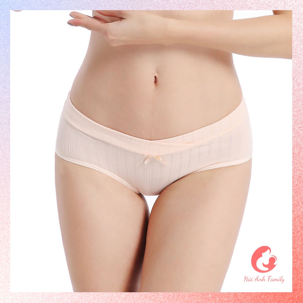 Quần lót bầu và sau sinh cạp chép thoáng khí cotton hữu cơ tự nhiên 100%