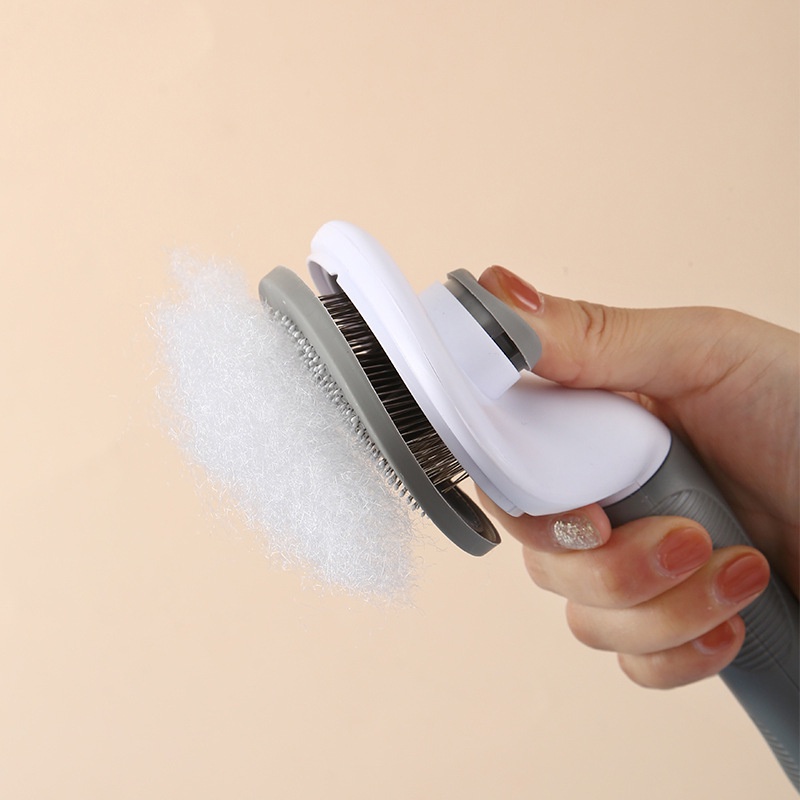 Lược chải lông cho chó mèo Cleanpets, lược cao cấp, có nút bấm gỡ lông | Bé Ba Petshop