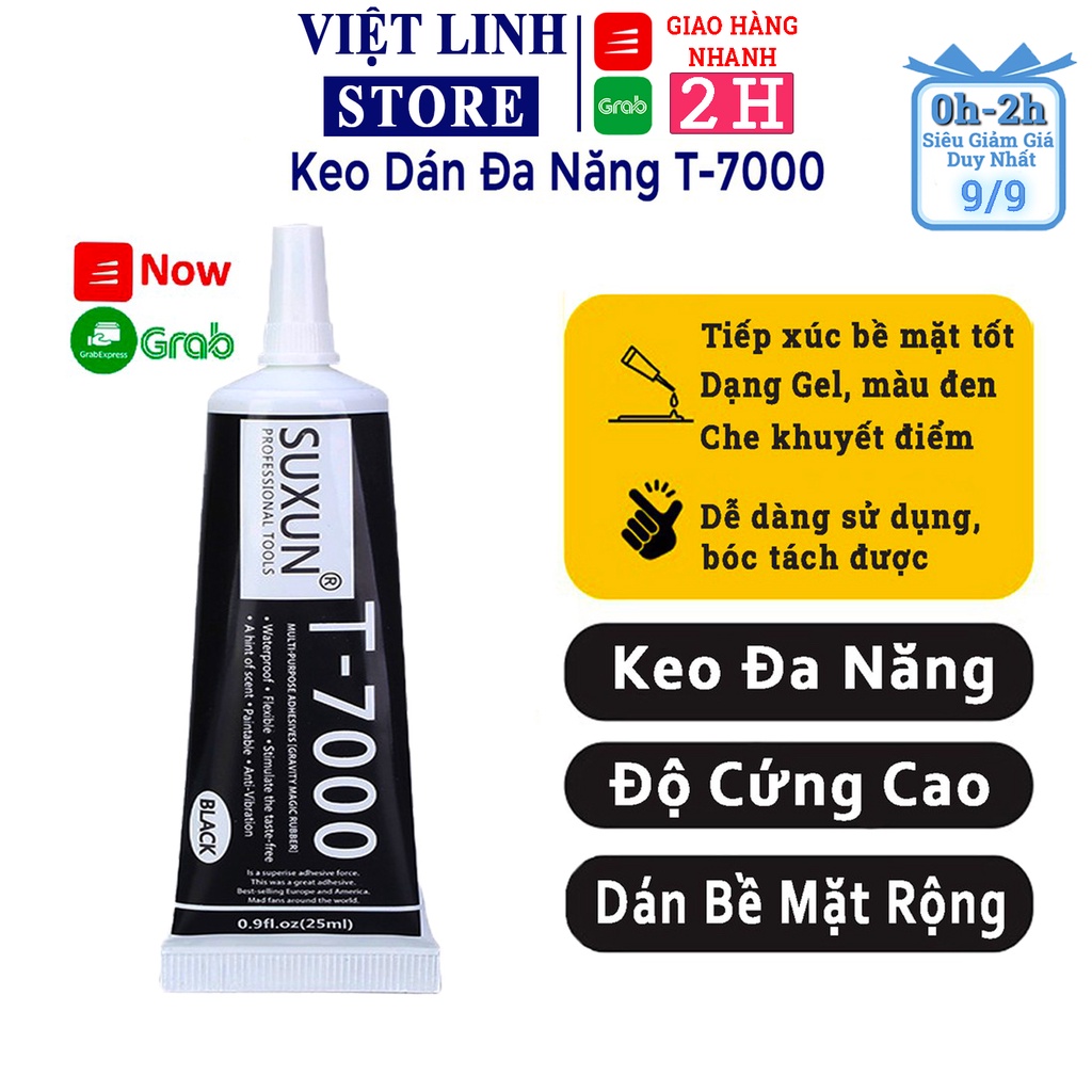 Keo dán đa năng T7000, dán viền màn hình, dán lưng điện thoại, linh kiện các loại đồ thủ công, keo màu đen