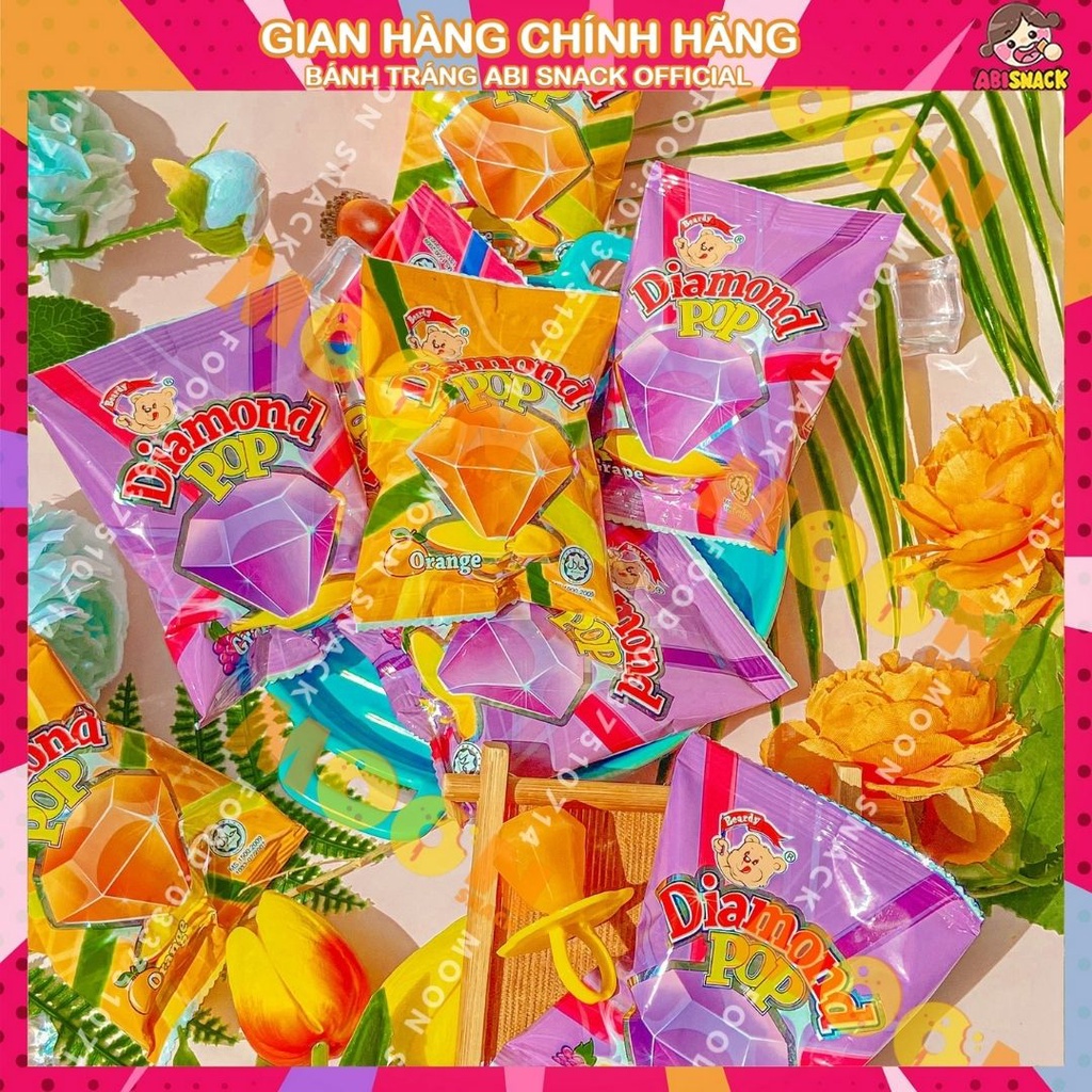 1 Gói kẹo nhẫn kim cương RingPop/HeartPop/DiaMond Pop/3 gấu Thái Lan ăn vặt bánh kẹo gói 10g