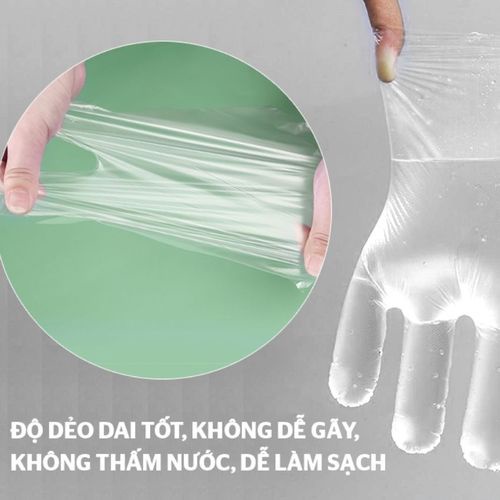 Găng tay nilon chế biến thực phẩm trong suốt tự hủy bao tay nilon vệ sinh nhà cửa siêu dai bảo vệ tay Hộp 100 cái Angola