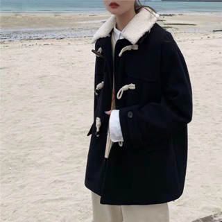 [ORDER] Áo khoác dạ khuy sừng cổ bông