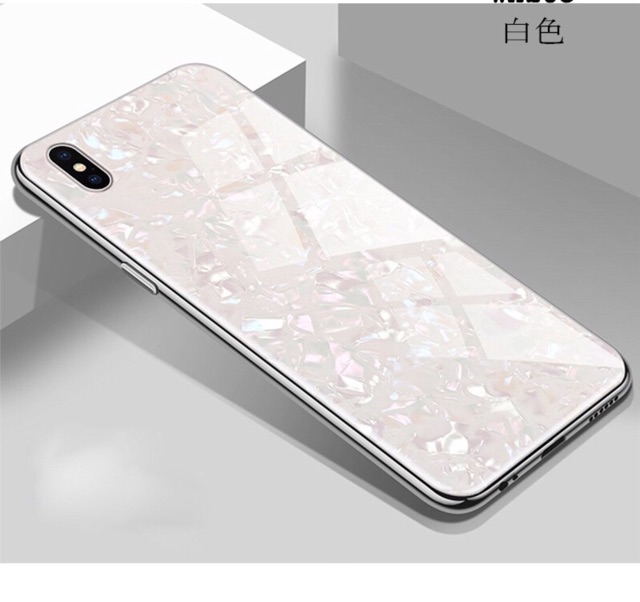 [SHIPNOW] Ốp lưng kính vân đá IPhone XS Max viền dẻo lưng tráng gương siêu đẹp