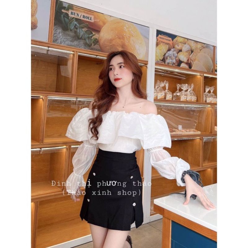 ÁO TRỄ VAI TAY NHÚNG CÔNG CHÚA Xinh TB17