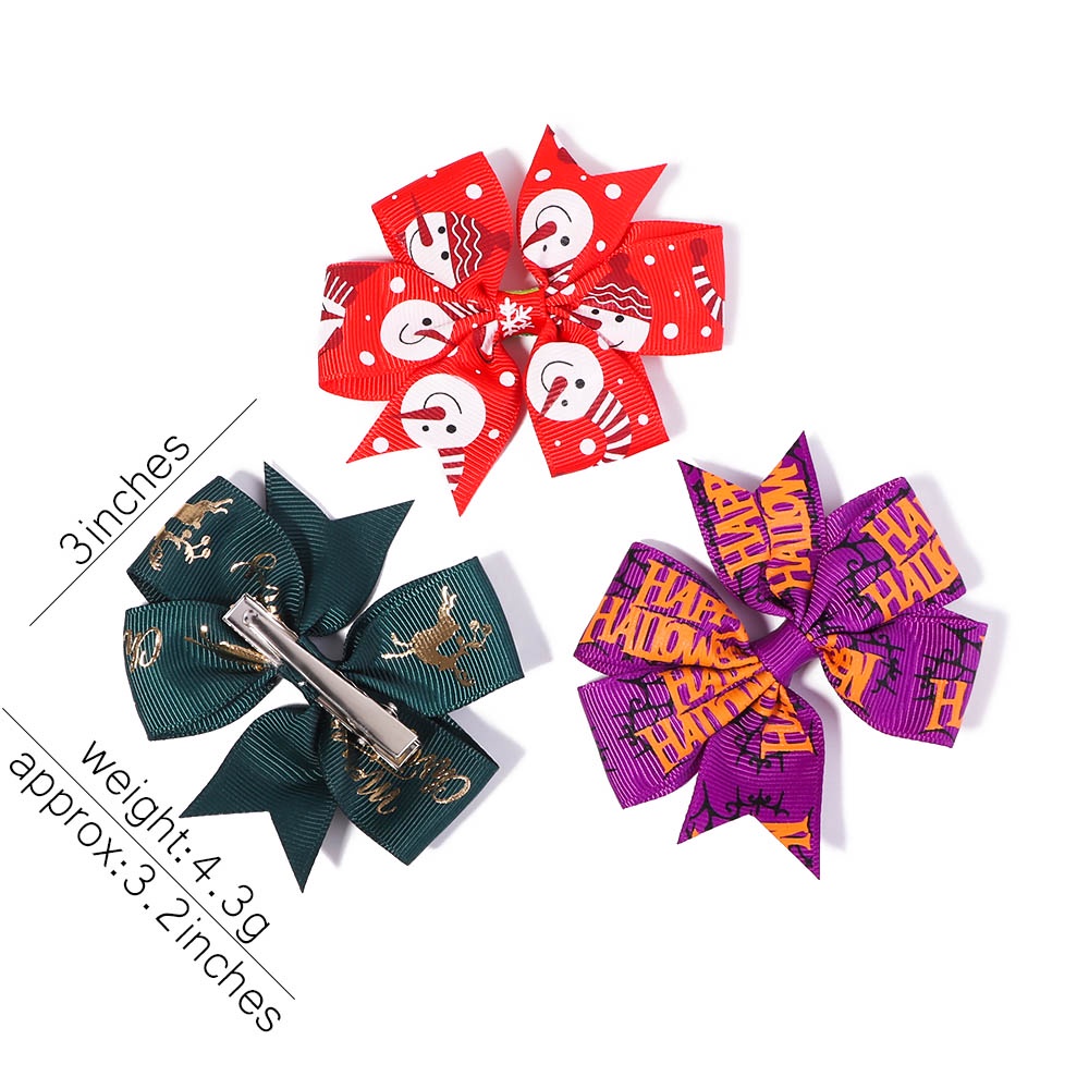 RainBow Bows Set 10 Kẹp Tóc Hình Người Tuyết Dễ Thương Cho Bé Gái
