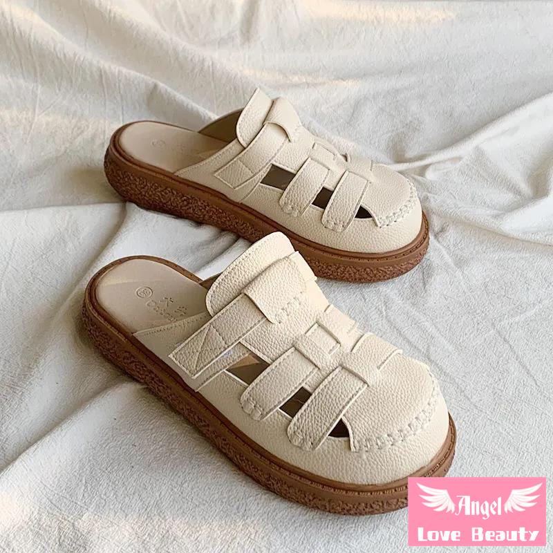 [Bán Chạy] ~ Giày Sandal Đế Cao Dày Dặn Khoét Lỗ To Phong Cách Mori Nhật Bản Mùa Hè Dễ Phối Đồ Cho Nữ