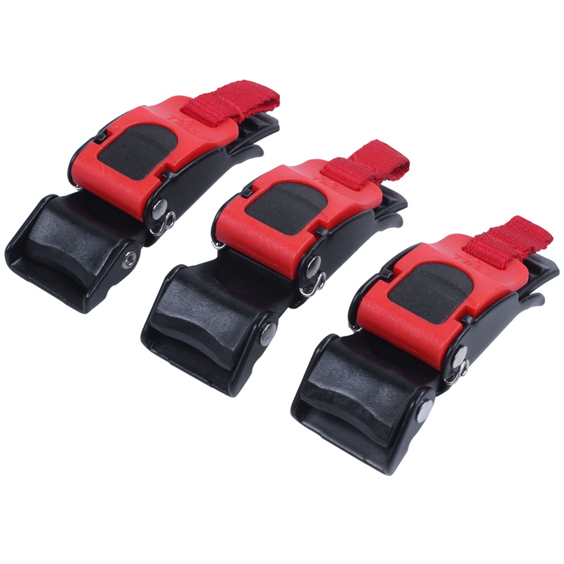 Set 3 Kẹp Mũ Bảo Hiểm Bằng Nhựa Màu Đen + Đỏ Tháo Gỡ Nhanh