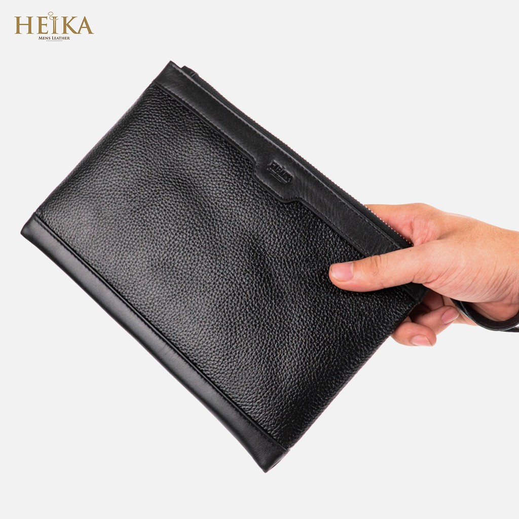 Ví Clutch  Cầm Tay Nam Da Bò Thật thương hiệu Heika