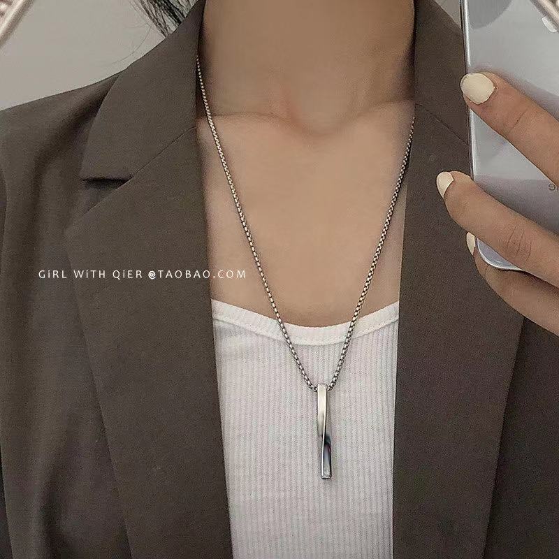 【Follow our shop-10K minus 5K】 Fashion hip-hop long pendant titanium steel necklace