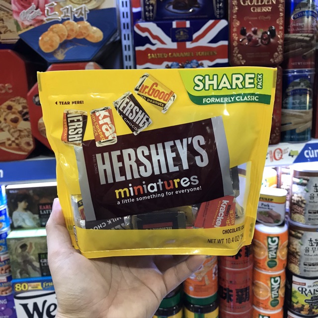 Kẹo Socola Hershey's Miniatures 294g Hỗn Hợp 4 Vị