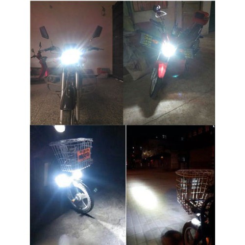 Đèn Pha Led H4 Ánh Sáng Trắng Cho Xe Mô Tô Honda Harley