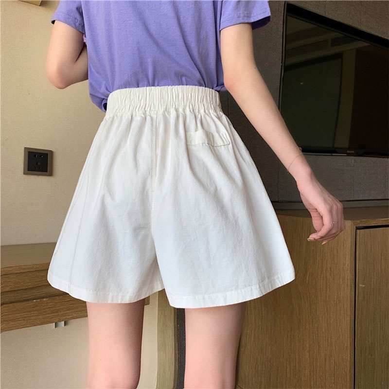 Quần short XINLANYASHE lưng cao ống rộng phong cách thời trang Hàn Quốc