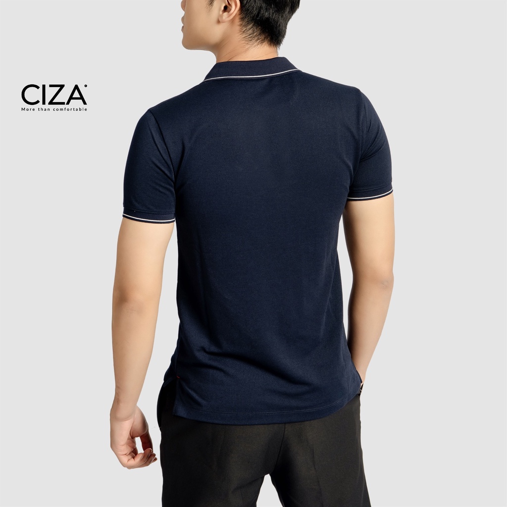 Áo phông polo nam CIZA tay ngắn có cổ sọc viền nhí, vải thun cotton thoáng mát thấm mồ hôi APNS04