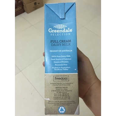 Sữa Tươi Nguyên Kem Greendale Úc - 1L/ Hộp