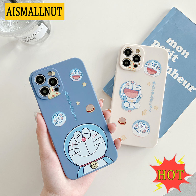 iPhone Case Casing Straight Edge Jingle Cat For iPhone11 12 Pro Max 6 6s 7 8 Plus X XS XR XSMAX Anti-fall Lens Protection Soft Case Cover AISMALLNUT