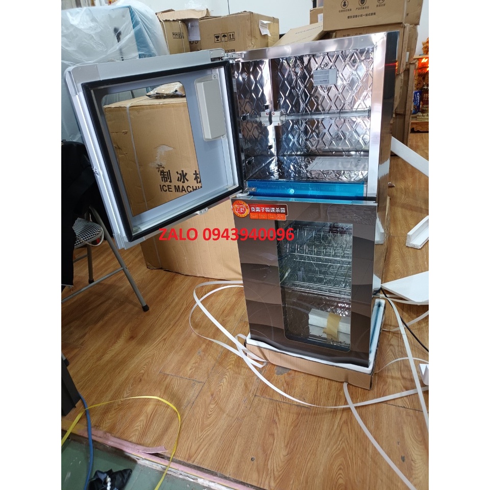 Tủ sấy chén bát dĩa gia đình 150L . Khử khuẩn UV & Ozone . Màu cà phê . Bảo hành 1 năm