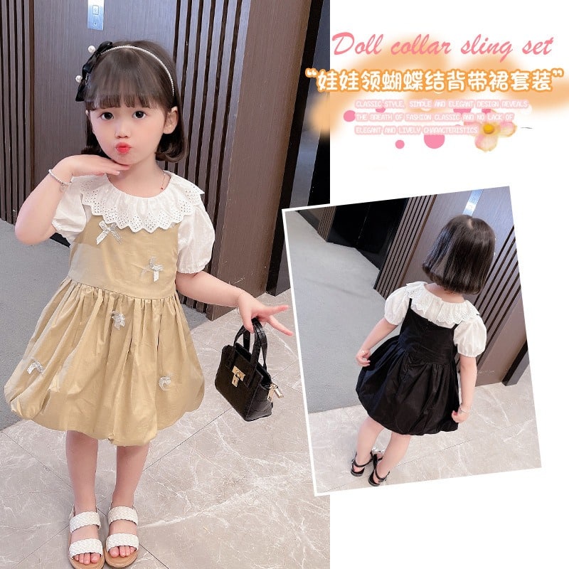 Dây ruy băng 2 trong 1 trang trí đầm bé gái 6 tháng tuổi 2 tuổi