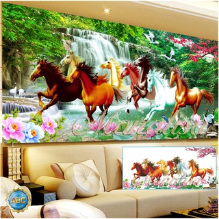 Tranh đính đá ngựa Mã Đáo Thành Công. Kích thước:  120x60cm