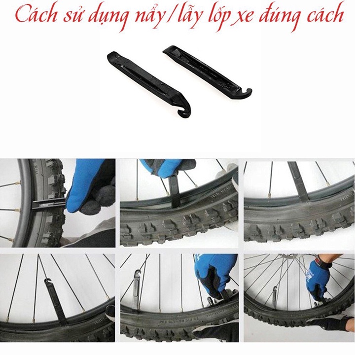 Bộ dụng cụ vá xăm lốp xe đạp kèm miếng vá săm, bơm mini và keo dán, bộ sửa chữa đa năng có túi đựng