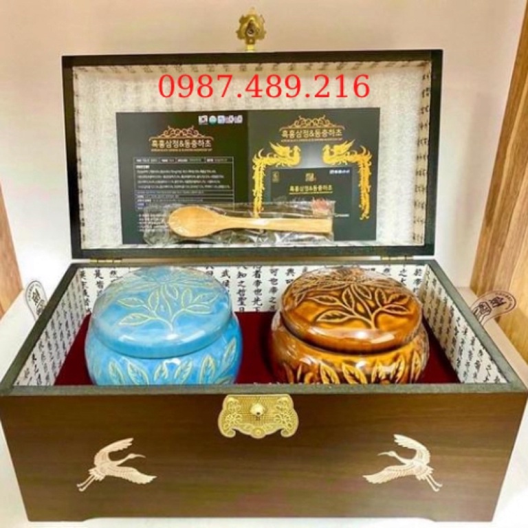 Cao Hắc Sâm Đông Trùng Hũ Đôi Thượng Hạng, 2 hũ x 500gr [ Hàng Mới Về ]