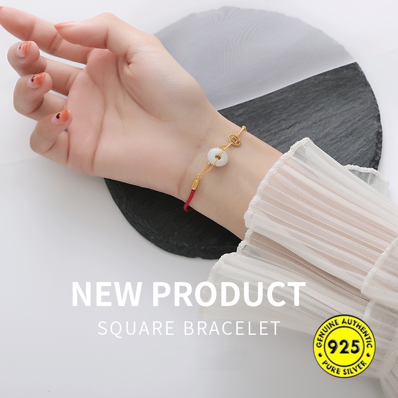 Vòng tay dây bện màu đỏ thời trang