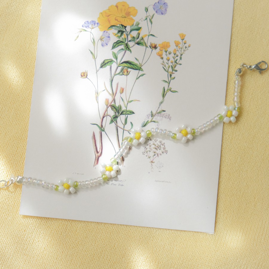 Daisy flower bead - Vòng tay hạt cườm hoa cúc daisy