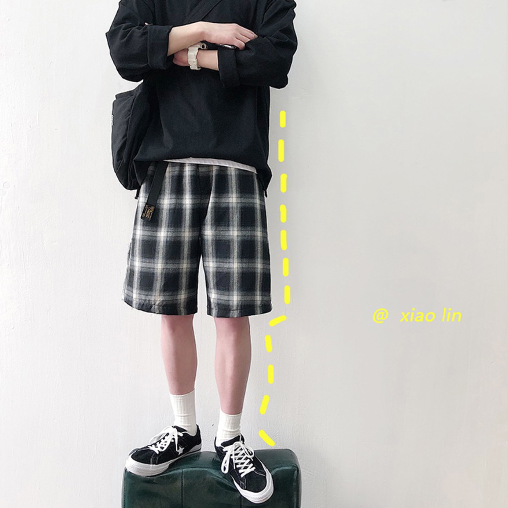 Quần Short, Quần Đùi Nam Nữ Kẻ Caro Đen Trắng Unisex Thoáng Mát Hè 2021-QD09 | BigBuy360 - bigbuy360.vn